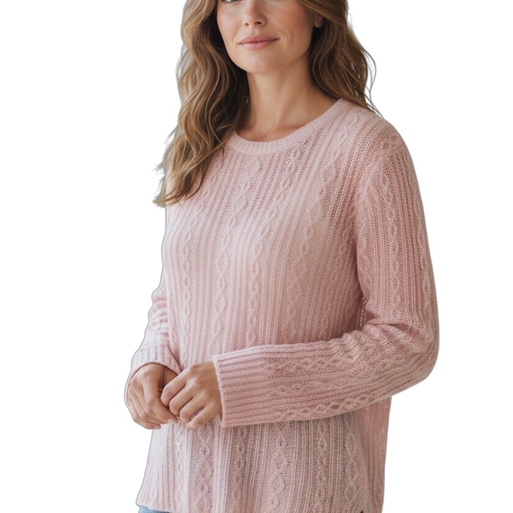Abercrombie & Fitch Light Pink Wool Blend Knit Medium Sweater